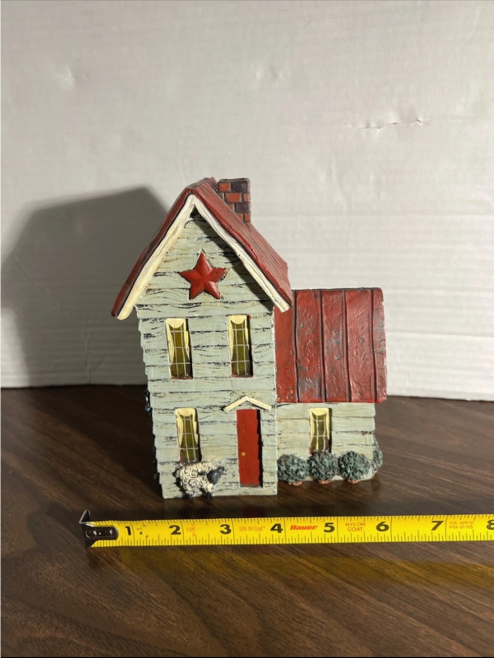 Rustic Red & Cream Decorative House Sculpture
